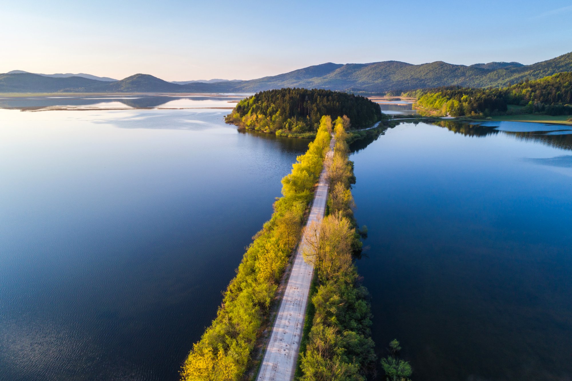 Cerknica Lake causeway